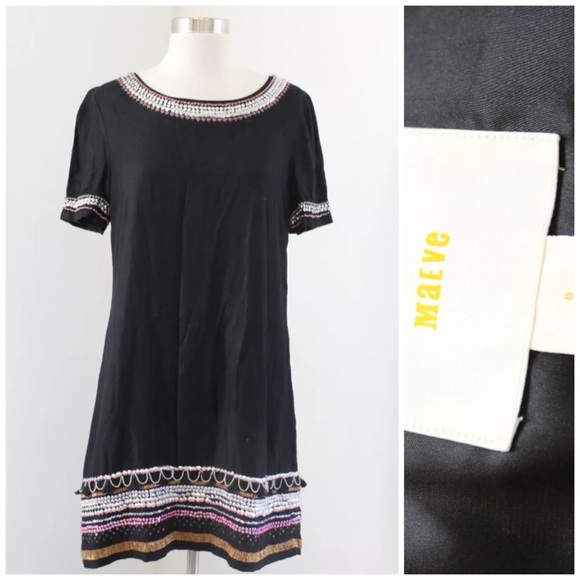 Maeve Sequin Tassel Shift Dress